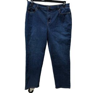 Style & Co Straight Leg size 16S dark wash 5 pocket zip front jeans